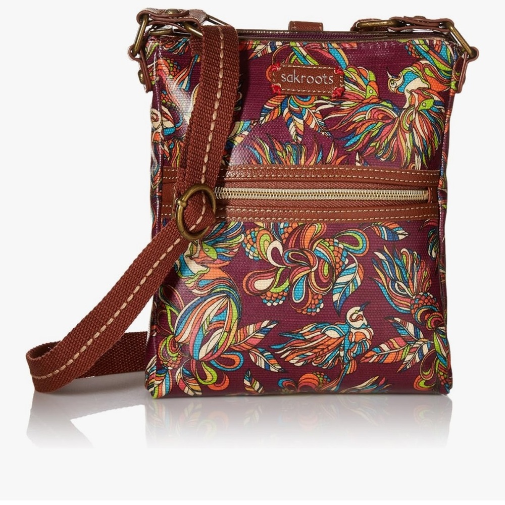 Sakroots Burgundy and Multicolor Crossbody Bag